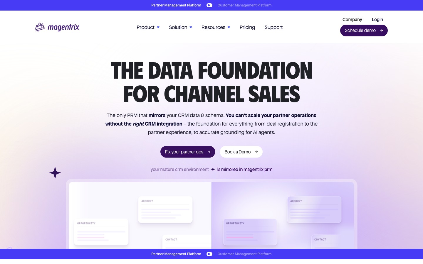 Magentrix PRM software homepage